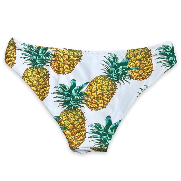 NEW White Pineapple Print Bikini Bottoms Women’s Size XS Swimwear Bathing Suit - Picture 5 of 5
